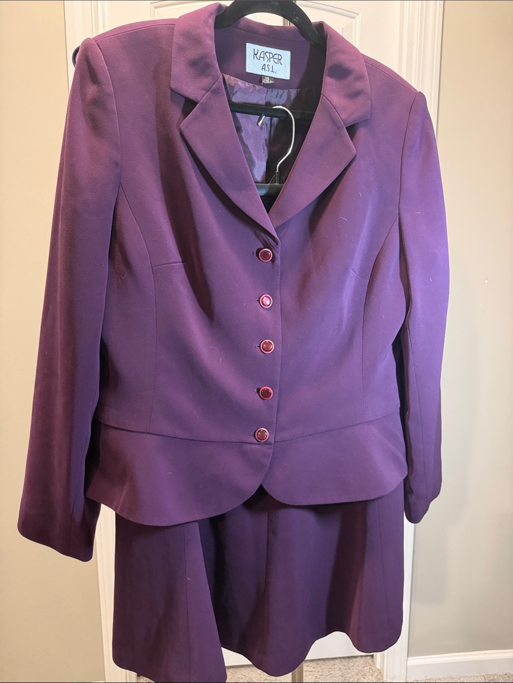 Kasper Women's Plum Two-Piece Blazer and Skirt Set